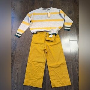 Scotch & Soda Oatmeal Heather and Yellow Striped Sweater